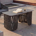 Loungetisch - Grau anthrazit 43x90x45cm Platte Gartentisch Balkontisch