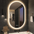 Badspiegel-mit-Beleuchtung 100x60cm Oval-Badezimmerspiegel-mit-Beleuchtung und Bluetooth Entfoggen