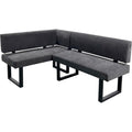 Eckbank Vancouver Schwarz anthrazit 125 x 181 Taschenfederkern Webstoff Metallgestell