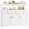 Sideboard Kuechenschrank mit 3 Schubladen 3 Tueren Buffetschrank Buffetschrank mit offenem Fach 108 x 38 x 98,5 cm Kuechenbuffet mit Metallrahmen