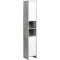 Badezimmerschrank Hochschrank Badschrank Multifunktionsschrank mit 6 Faecher 2 Tueren Spanplatte Weiss 30 x 30 x 180 cm