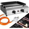 Gas Plancha Grillplatte edelstahl Tischgasgrill Plancha Gasgrill 2 Brenner