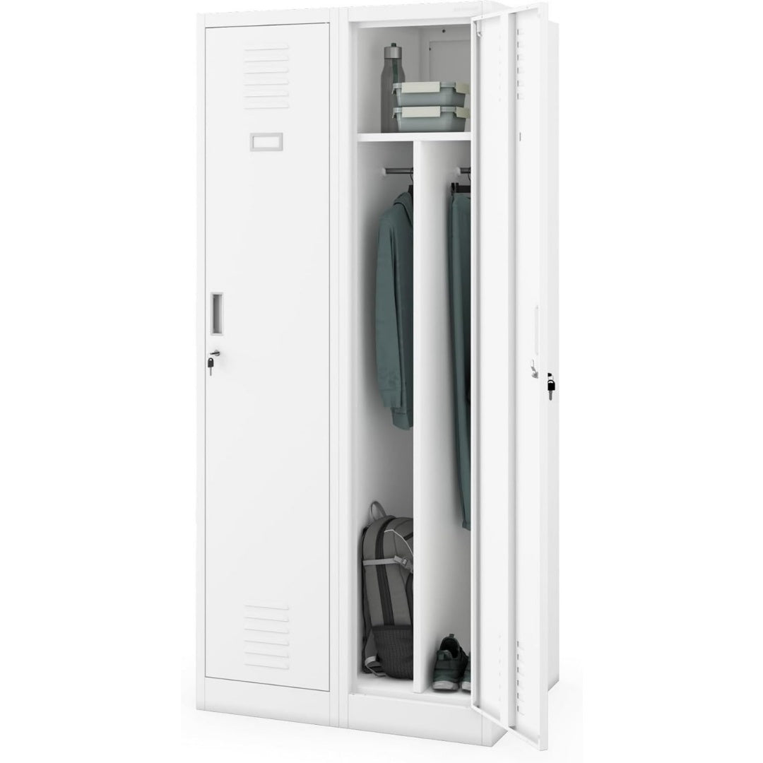 Personalschrank Spind Metall 180 x 80 x 60 cm 4 Abteile Kleiderschrank