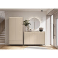 Garderobe Flur Moebel Set mit LED - Garderobenschrank Flur mitl Kommode - Garderobe Schrank - Flurgarderobe - Flurschrank hoch - Trend