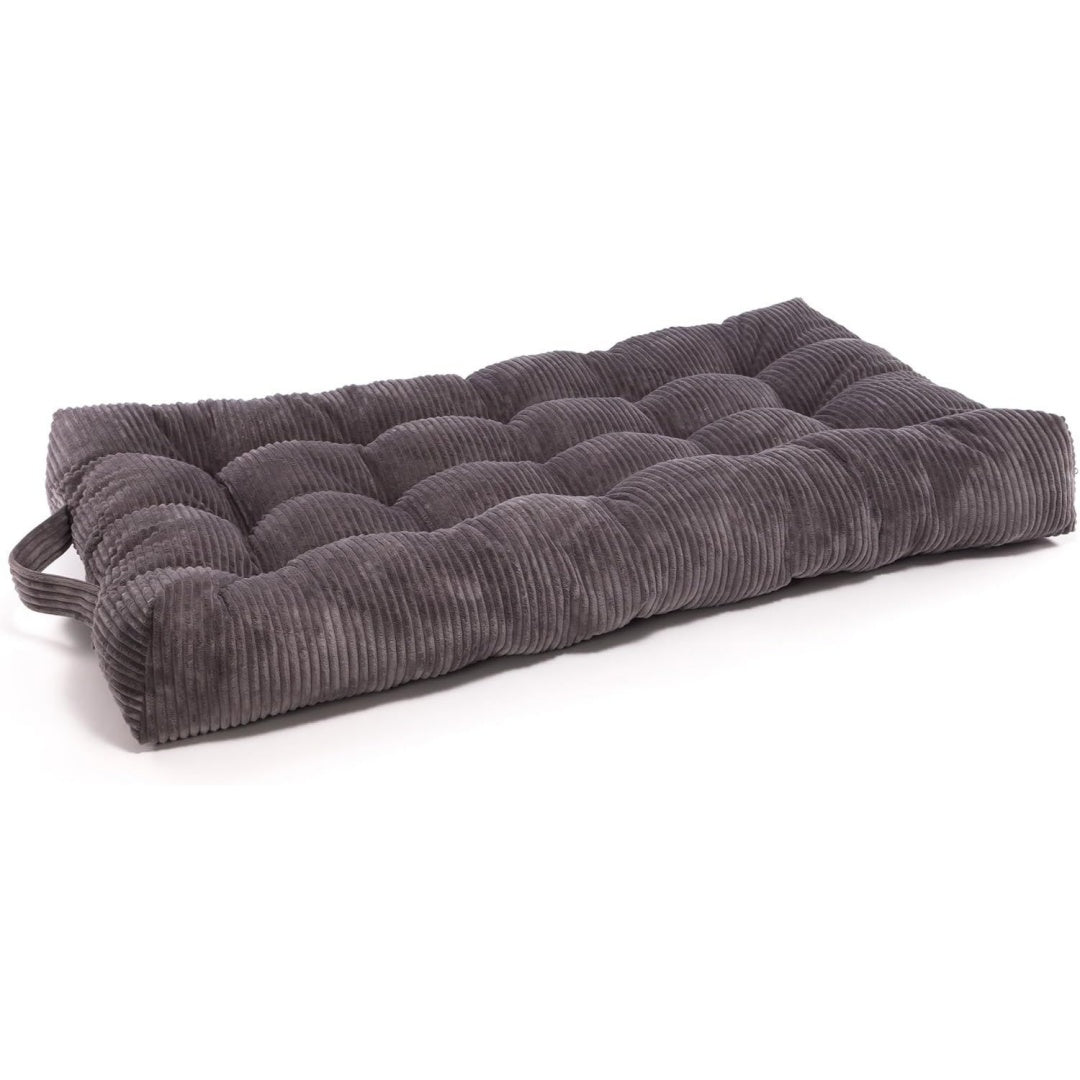 - Bodenmatratze Kinder - Bodenkissen Kinderzimmer - Gesteppt Grau dunkelgrau 70 x 120 x 15 cm aus Cord Gross