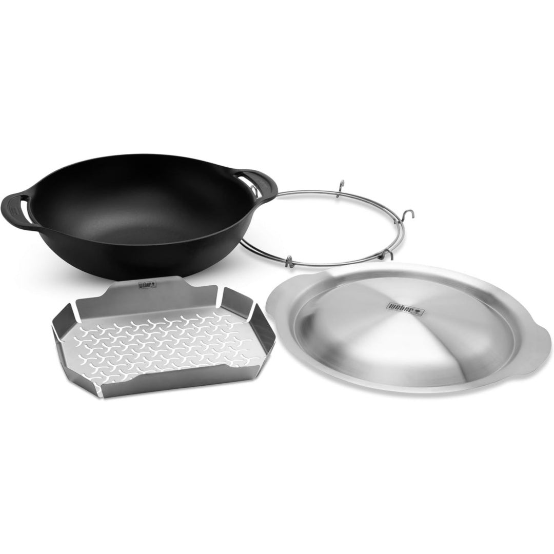 Dampfgaraufsatz/2-in-1 -Set zum Braten und Daempfen von Gemuese Silber edelstahl Fleisch oder Fisch (7607