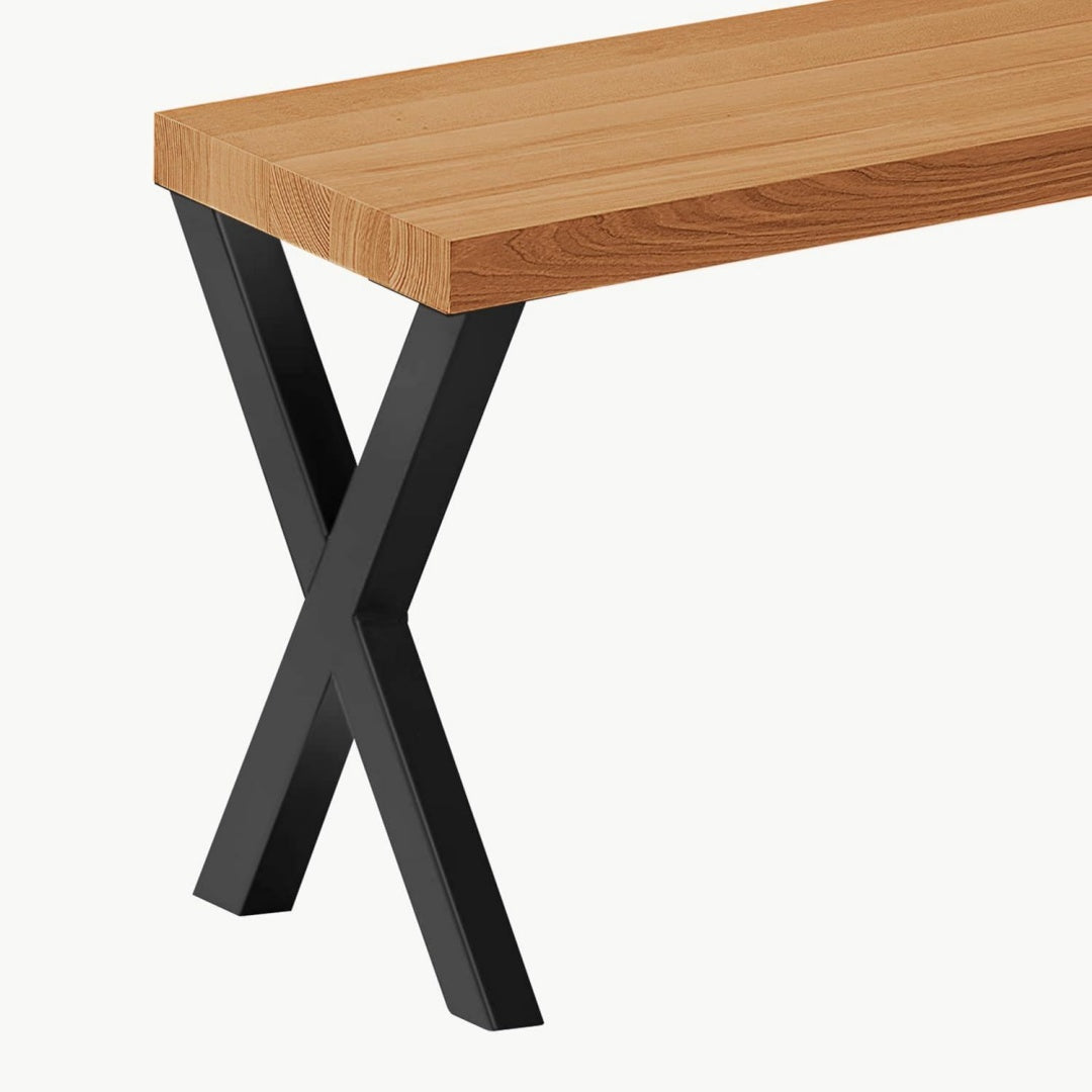Manufaktur Sitzbank Esszimmer Holzbank Schwarz 30x160x47cm Moebelfuesse Design/Rustikal