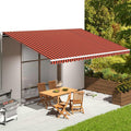 Markisen Ersatzstoff Orange 6x3,5 m 5 m Markisenbespannung und Markiesenstoff Wasserdicht Polyester mit PU-Beschichtung