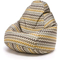 - Bean Bag - Sitzsack mit Fuellung - Sitzsack Outdoor Indoor Rot gelb Bean Bag Chair mit Wasserabweisender Stoff Zickzack Muster