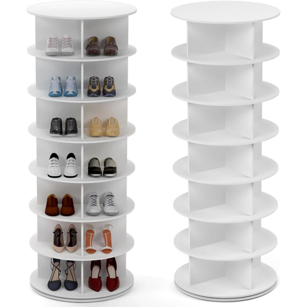 Drehbares Schuhschrank Weiss 360-Grad-Schuhregal Aufbewahrung