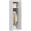 Kleiderschrank Mehrzweckschrank mit Kleiderstange Weiss 40 x 52 x 180 cm Regal Soft-Close-Tuer Garderobenschrank Schrank Drehtuerenschrank fuer