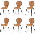 6er-Set Stapelstuehle Esszimmerstuhl Schichtholz Schwarz eiche fuer Esszimmer mit -Dekor Sitzhoehe 45 cm