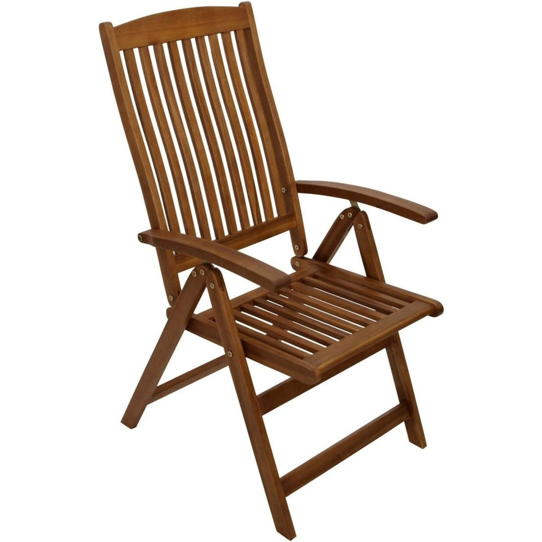Klappsessel Gartensessel Maracana 5-Fach verstellbar Braun holz Akazie geoelt Outdoor