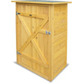 Gartenschrank Flachdach 75 x 56 x 117 cm 3103 mit 2 Regalboeden Wetterfester Outdoorschrank mit Regalboeden