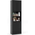 190 cm hoher Kuechenschrank Vorratsschrank Schwarz Hochschrank mit Tueren Regalen