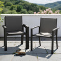 Gartenstuehle Stapelbar 4er Set Grau Gartenstuhl Hochlehner Balkonstuhl Wetterfest
