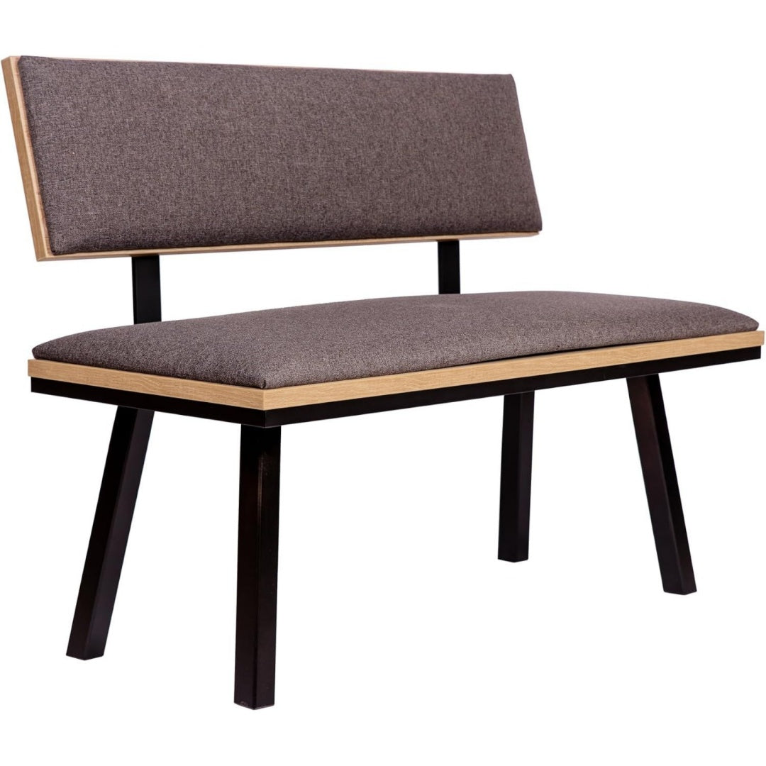 Sitzbank Schwarz grau 125x89x48 cm Eckbank oder Kuechenbank mit Lehne mit Polsterung fuer hohen Sitzkomfort