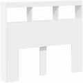 LED-Kopfteil mit Ablagen Weiss 120x17x102 cm