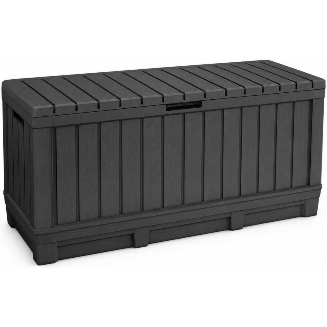 Living Gartenbox 350 Liter Stauraum - kompakte Aufbewahrungsbox mit viel Platz fuer Sitzauflagen anthrazit Gartengeraete oder